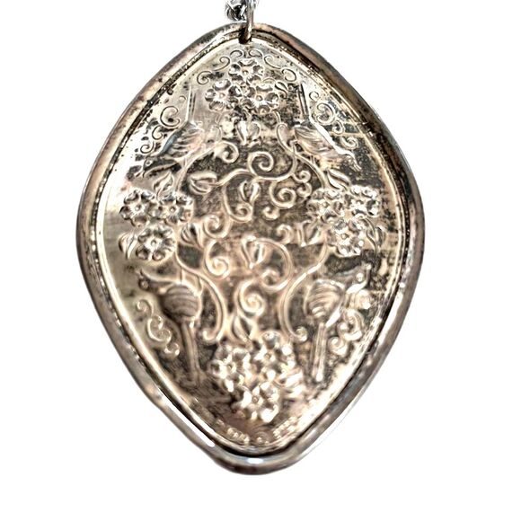 1974 TOWLE Sterling Silver Pendant Necklace - Two-Sided Beauty Vintage - Picture 2 of 4